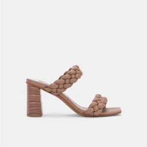 Dolce Vita Braided Tan Block Heel Sandals- Paily Heel Cafe Stella